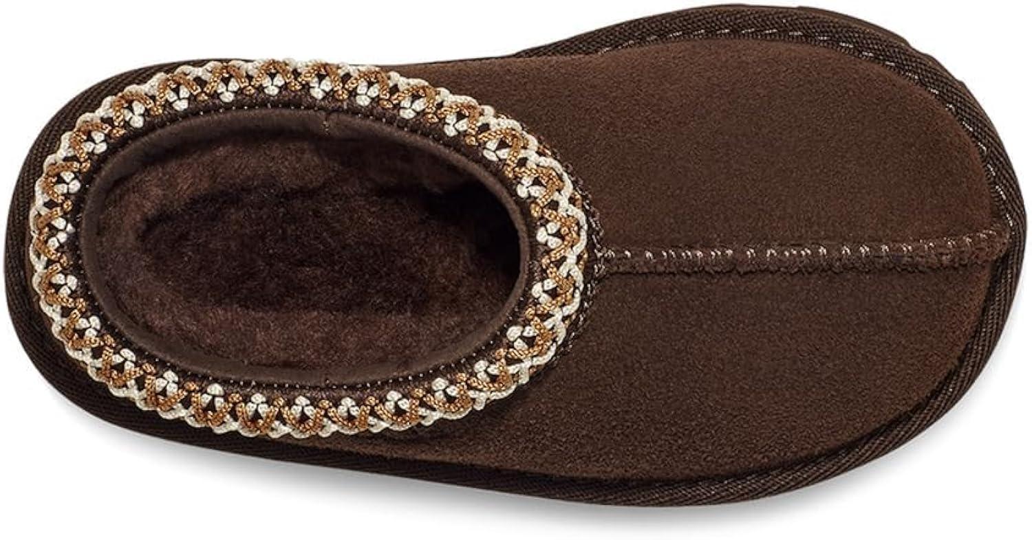 Kids' Dusted Cocoa Genuine Suede Slippers Size 9