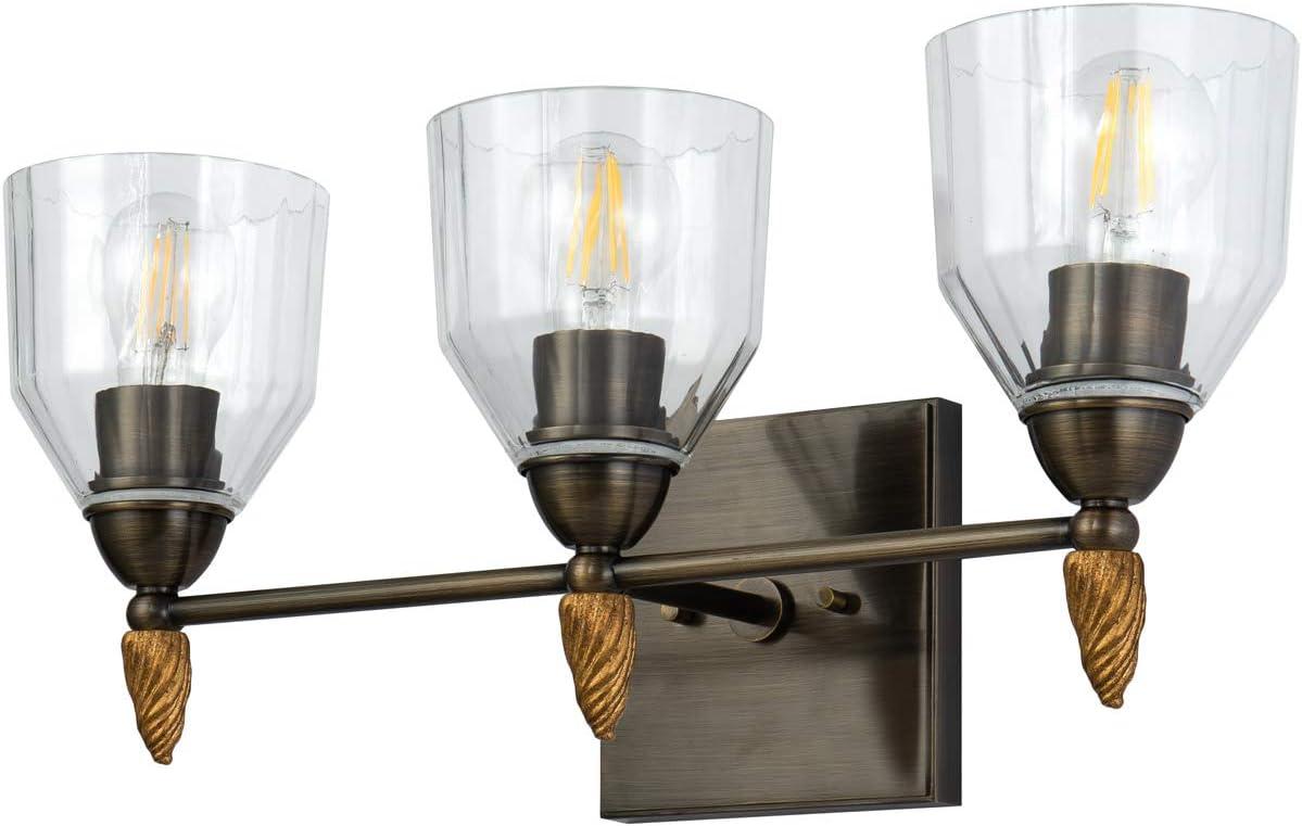Lucas McKearn Felice 3-light Acorn-shaped Metal Bath Vanity Light in Dark Bronze