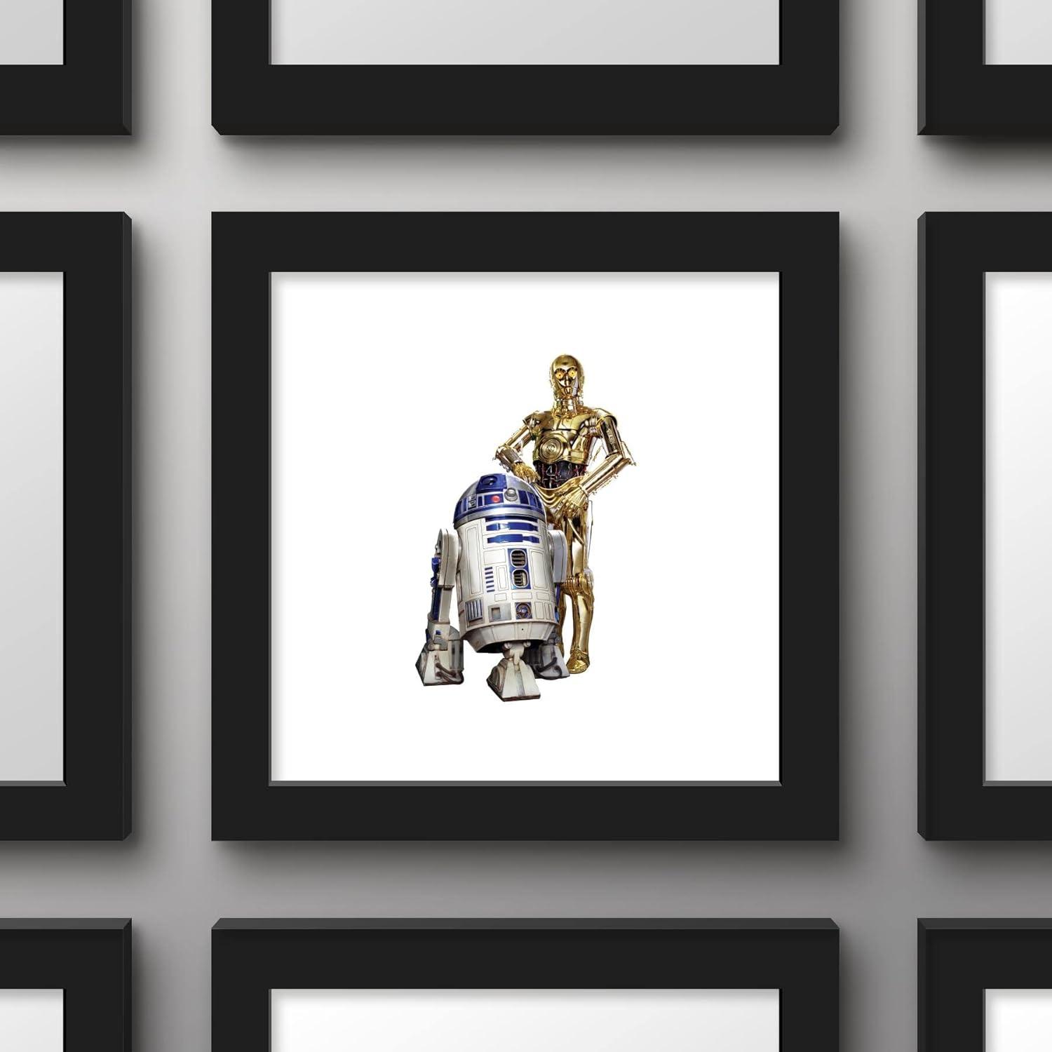 Gallery Pops Star Wars: Saga - R2-D2 and C-3PO Wall Art, Black Framed Version, 12" x 12"