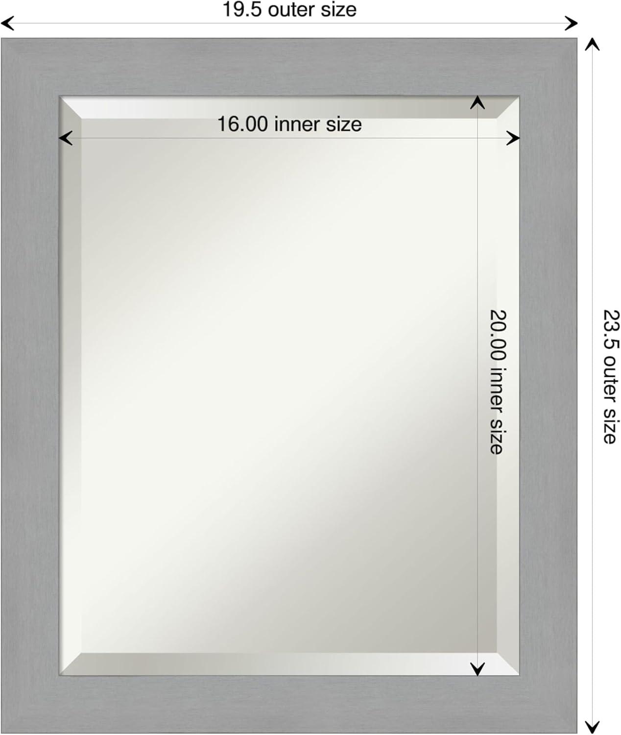 Framed Bathroom Vanity Wall Mirror Brushed Nickel - Amanti Art