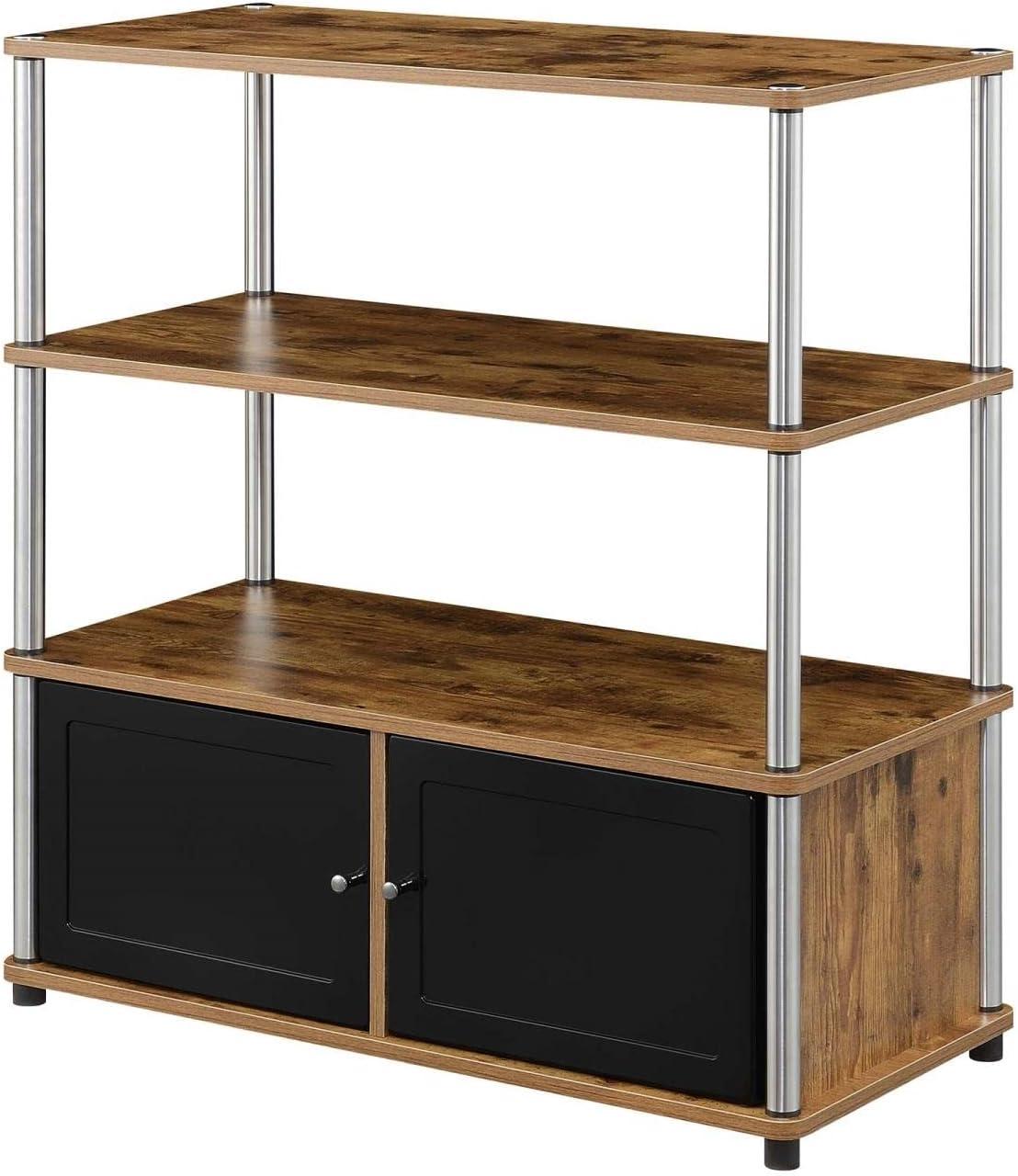 Convenience Concepts Designs2Go Highboy TV Stand with Storage Cabinets and Shelves for TVs up to 40 Inches, Barnwood