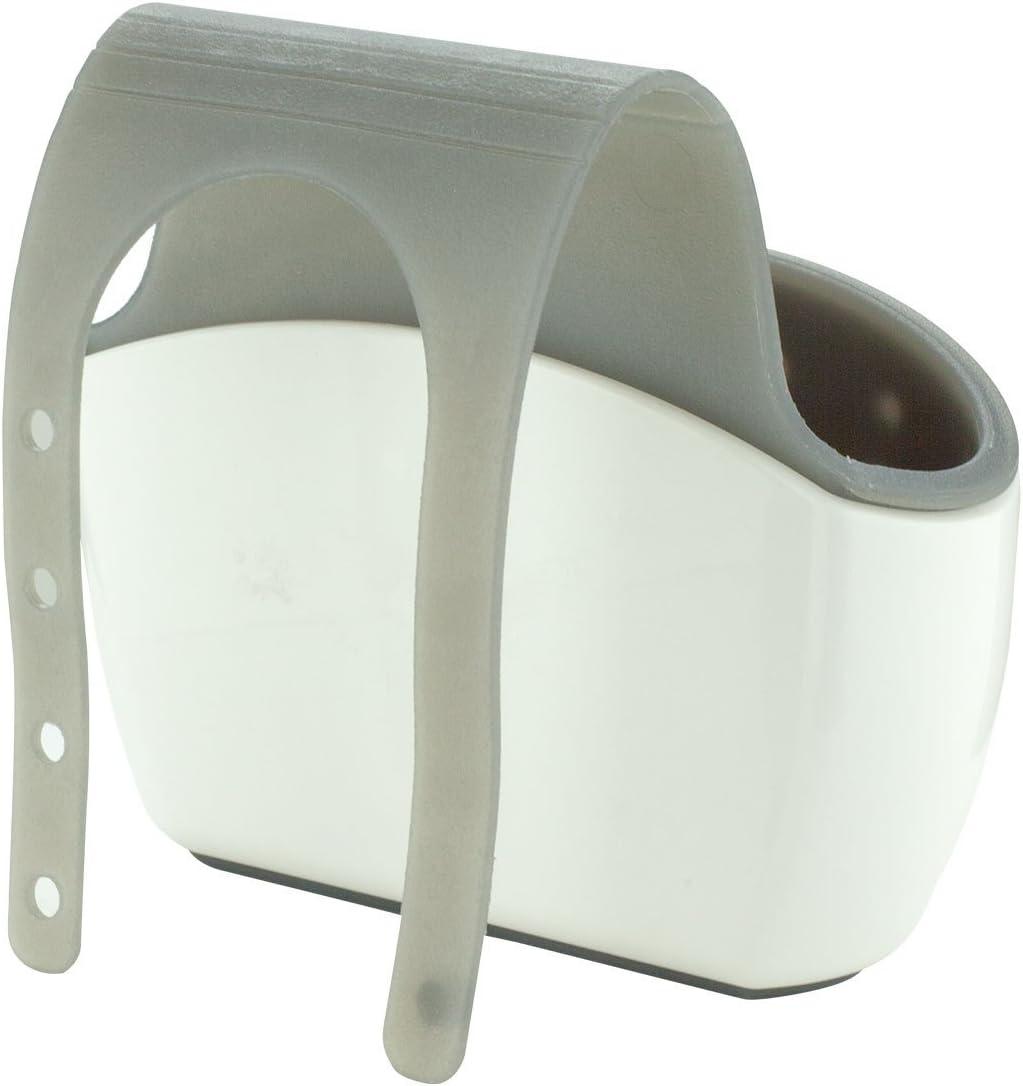 Casabella Sink Sider? Faucet Sponge Holder, Versatile Tool, Storage Capabilities, Use in Kitchen or Bathroom, White/Grey