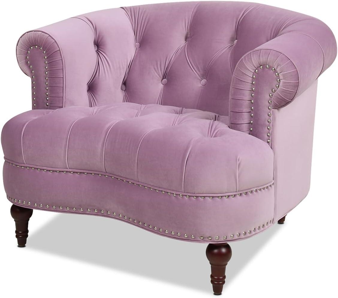 Jennifer Taylor Home La Rosa 42" Victorian Tufted Upholstered Living Room Accent Chair, Lavender