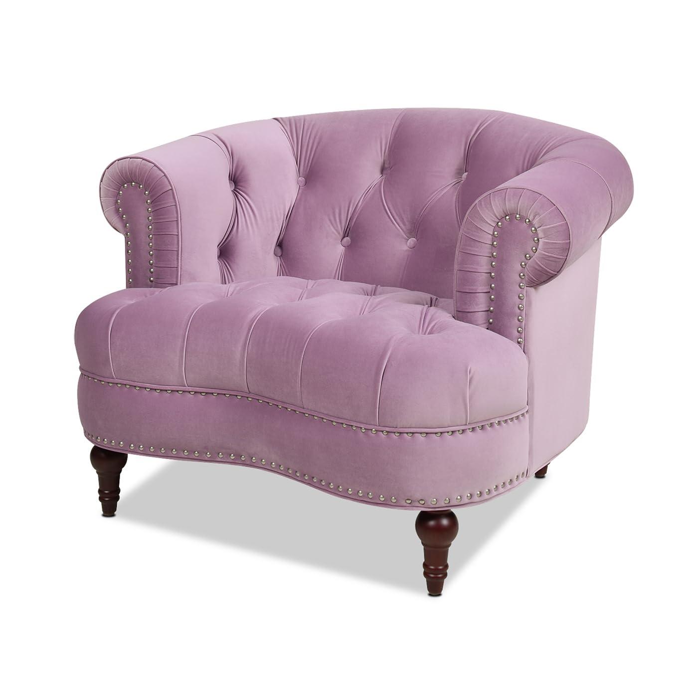 Jennifer Taylor Home La Rosa 42" Victorian Tufted Upholstered Living Room Accent Chair, Lavender