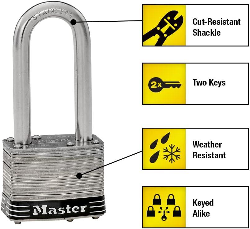 Master Lock  2 in. Stainless Steel Laminated Padlock - Pack of 4