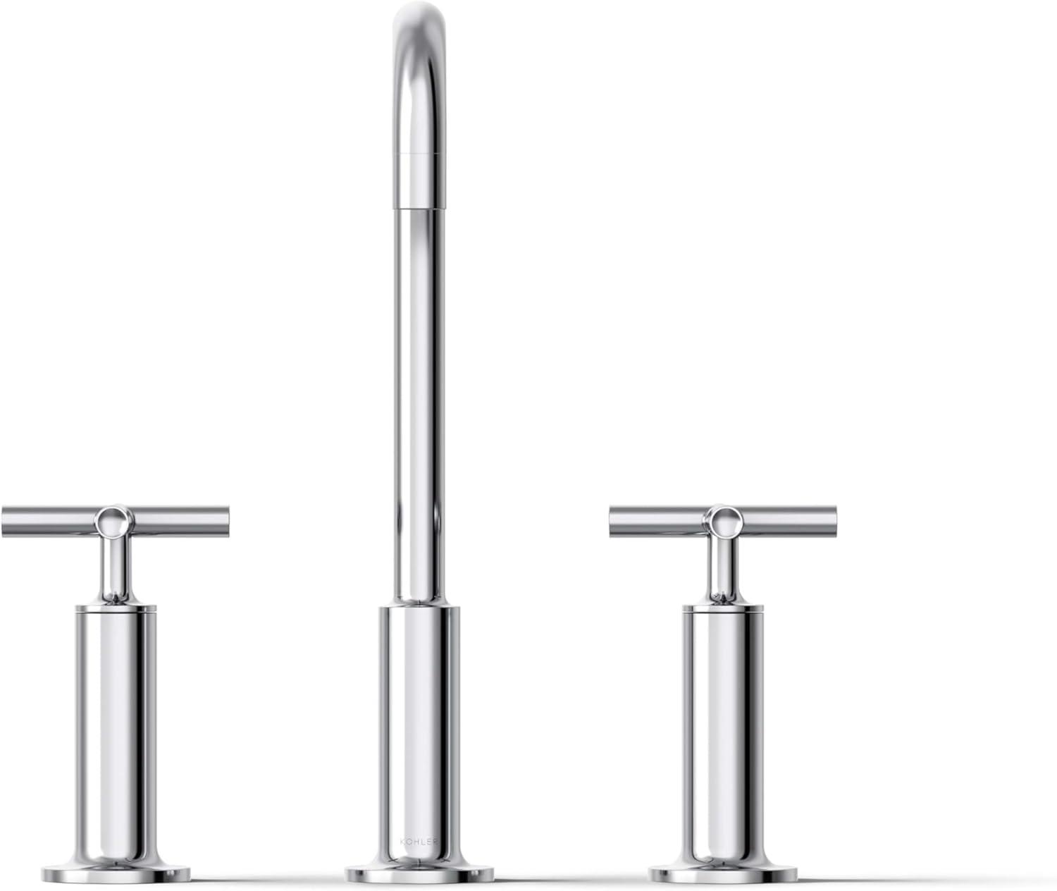 Purist® Widespread Bathroom Sink Faucet with High Cross Handles and High Gooseneck Spout