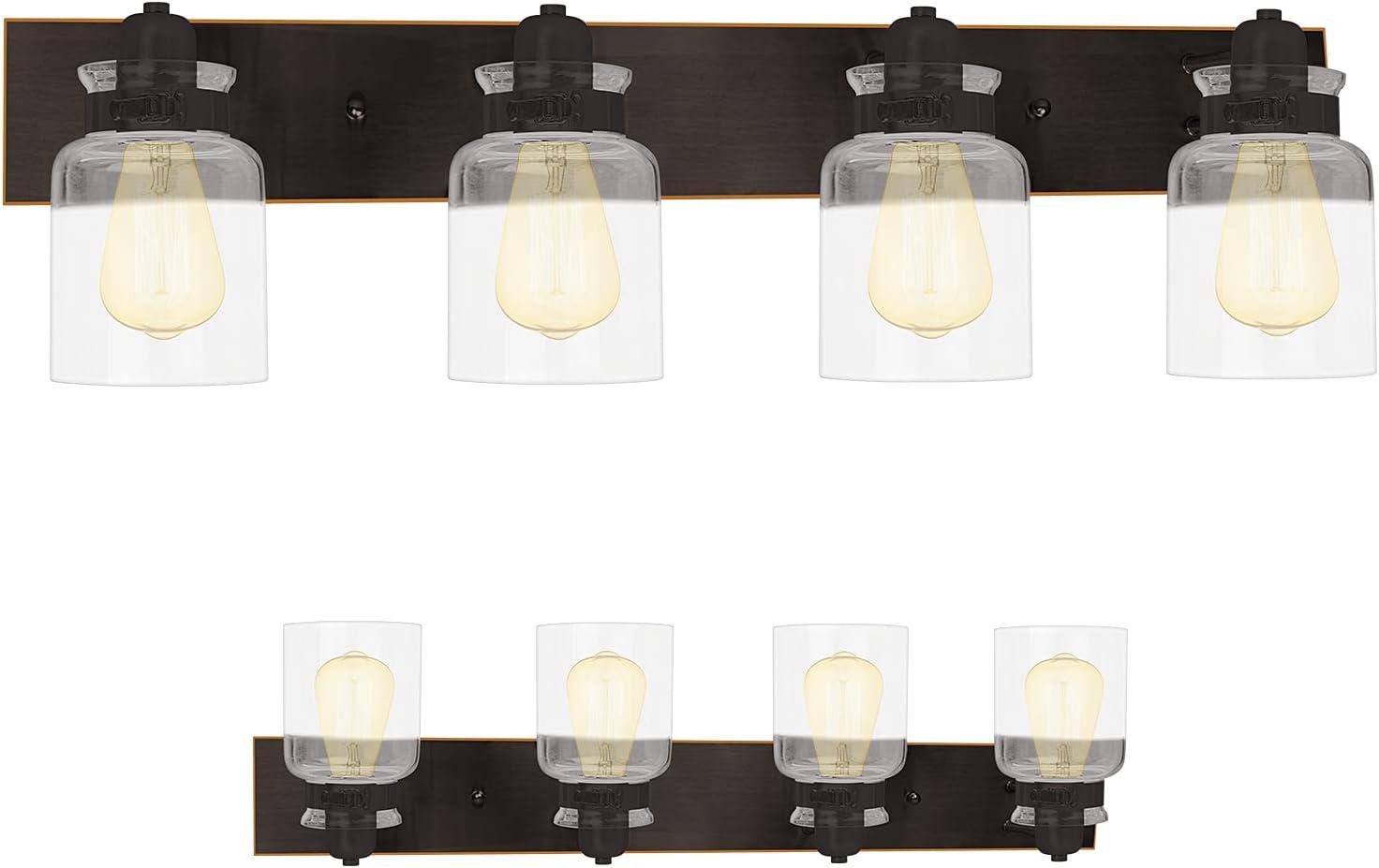 Oiled Rubbed Bronze 4-Light Jelly Jar Vanity Fixture