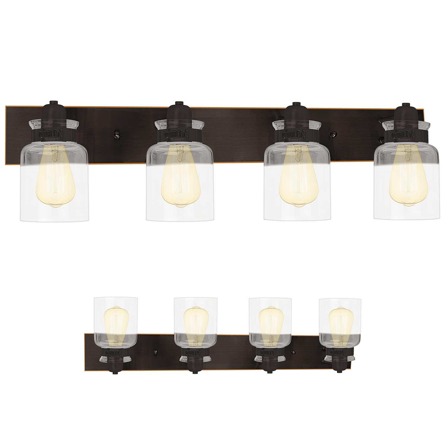 Oiled Rubbed Bronze 4-Light Jelly Jar Vanity Fixture