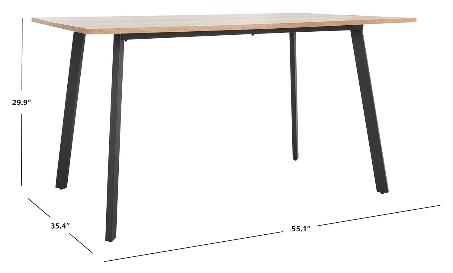 Leith Dining Table - Natural/Black - Safavieh
