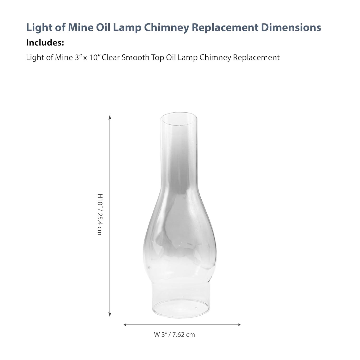 Light of Mine Oil Lamp Replacement Chimneys (3" x 10" Regular)
