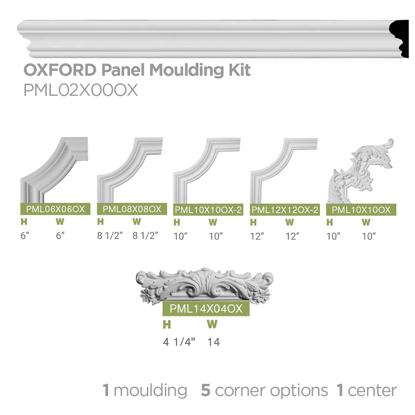2"H x 5/8"P x 94 1/2"L Oxford Panel Moulding