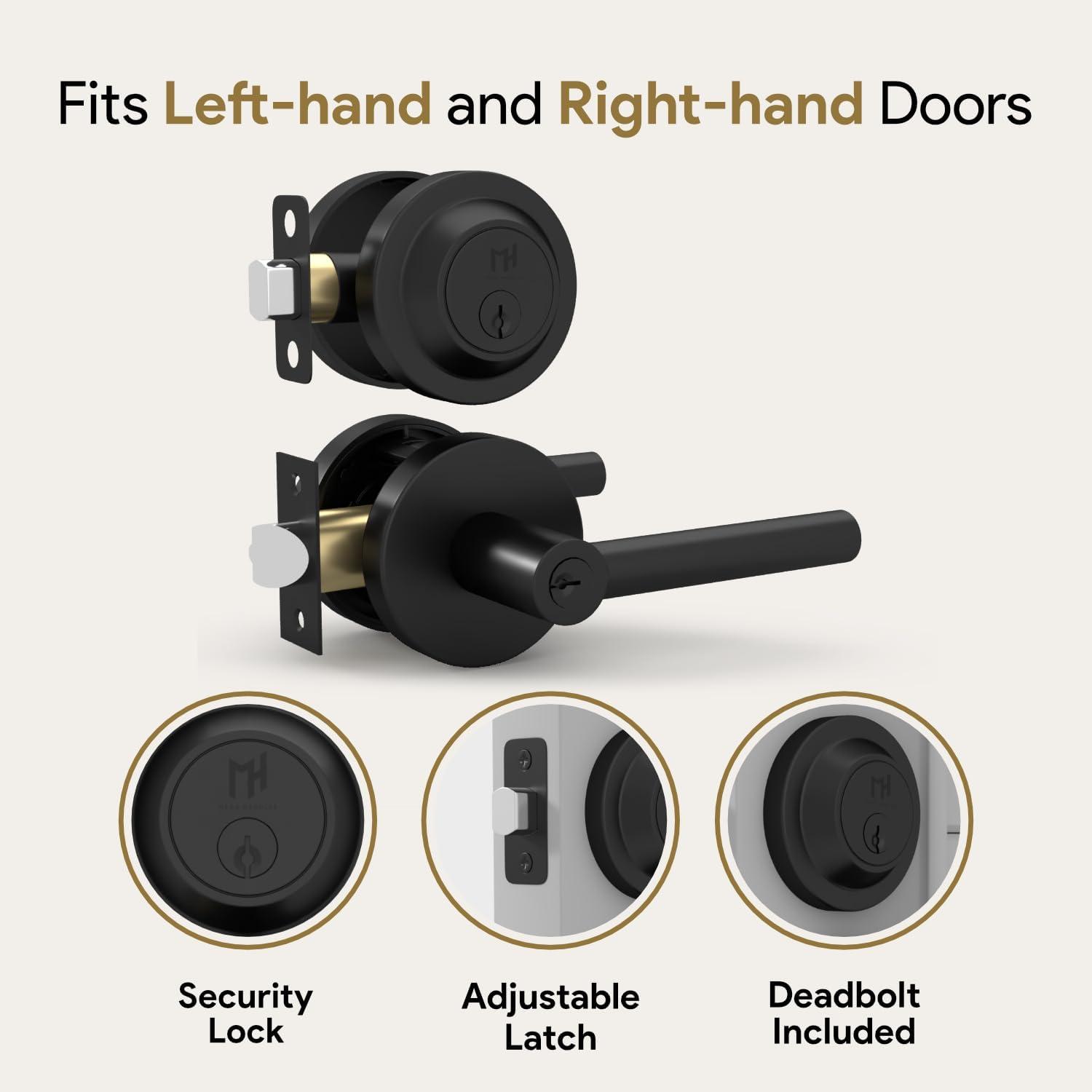 Mega Handles Raegen Entry Lever Door Handle - Heavy Duty Locking Lever Set