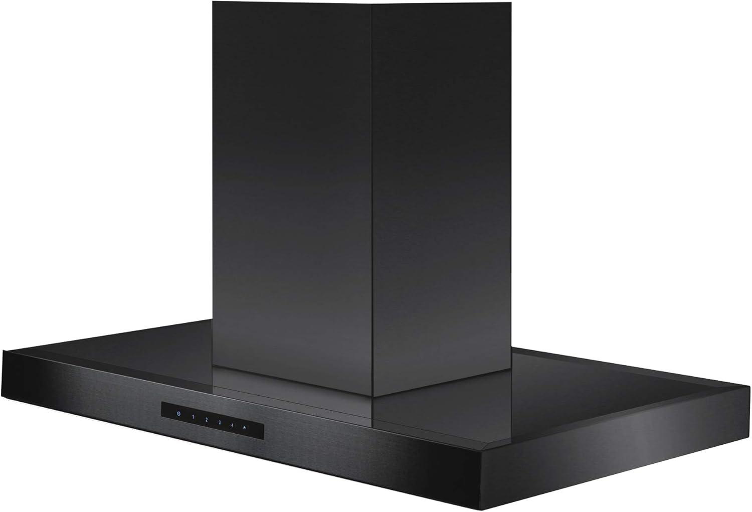 36" Black Stainless Steel Convertible Island Range Hood