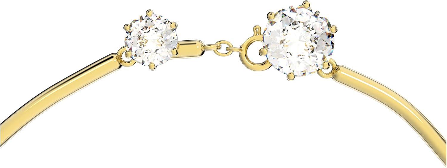 Swarovski Angelic Pendant with Circular Clear Crystal and Clear Crystal Pavé on a Rhodium Plated Chain
