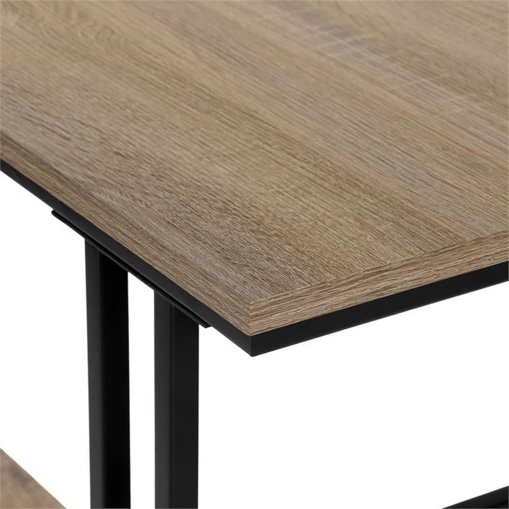 Monarch Specialties Accent Table Console Entryway Narrow Sofa Living Room Bedroom Brown Laminate Black Metal Contemporary Modern