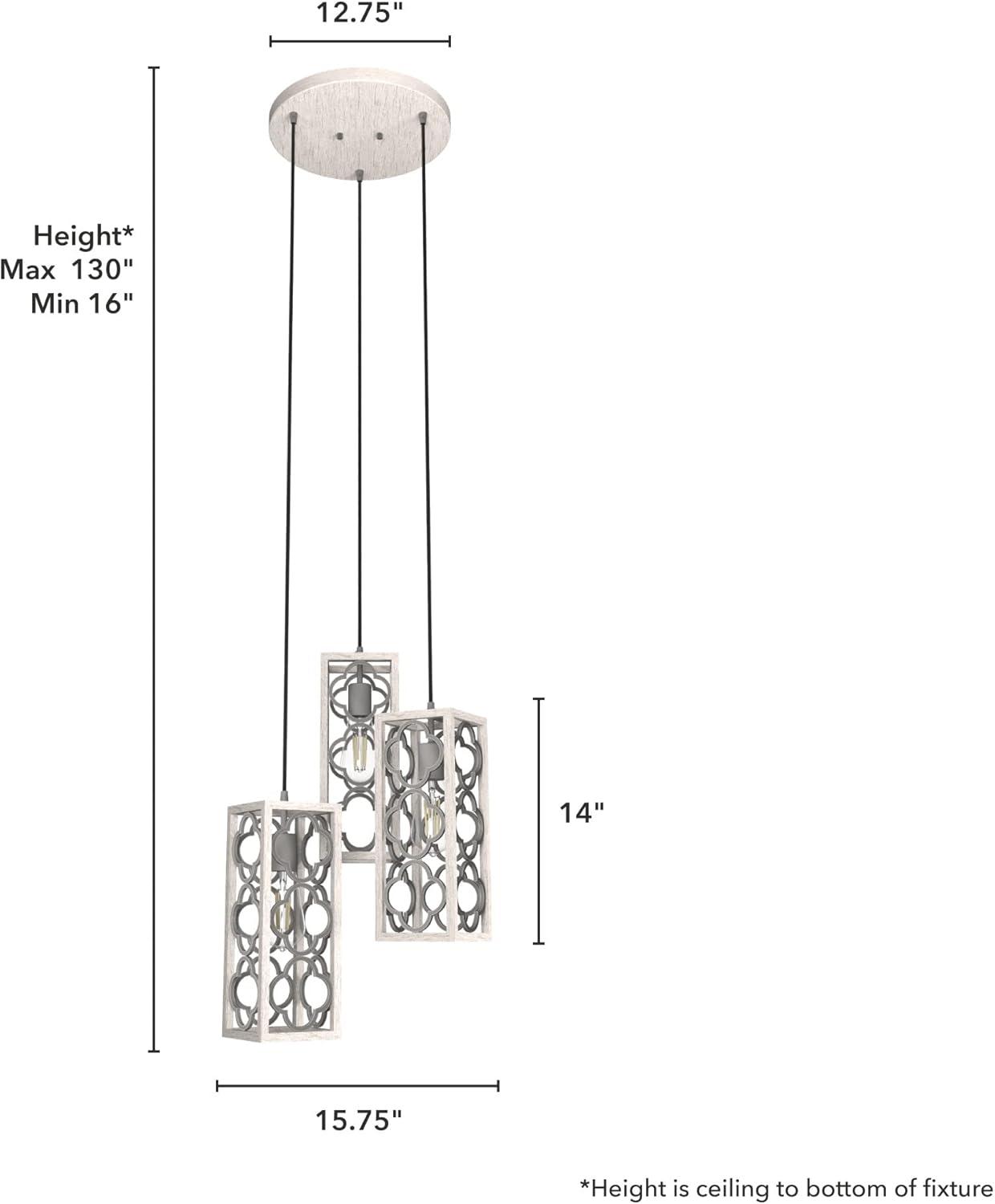 Gablecrest 3 Light Rectangle Cluster Pendant