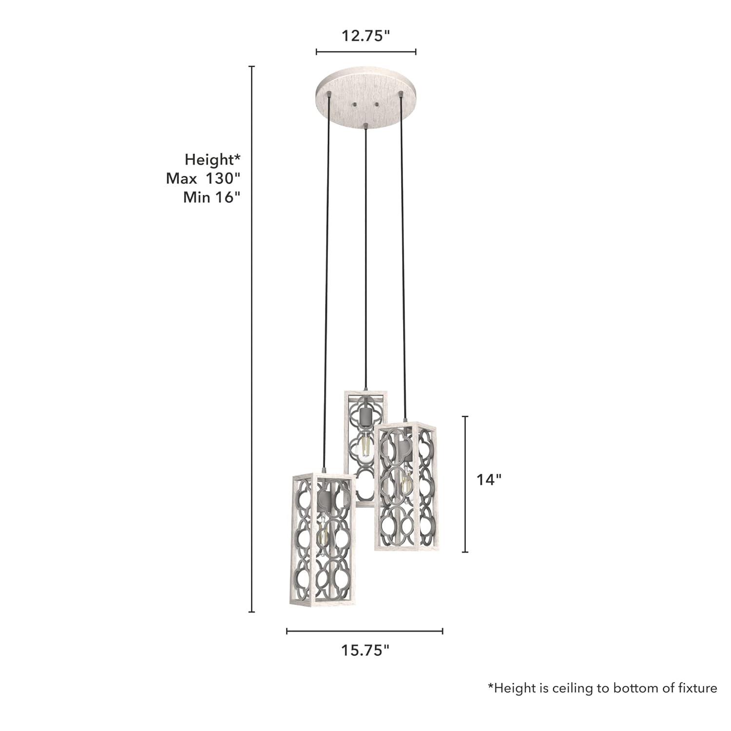 Gablecrest 3 Light Rectangle Cluster Pendant