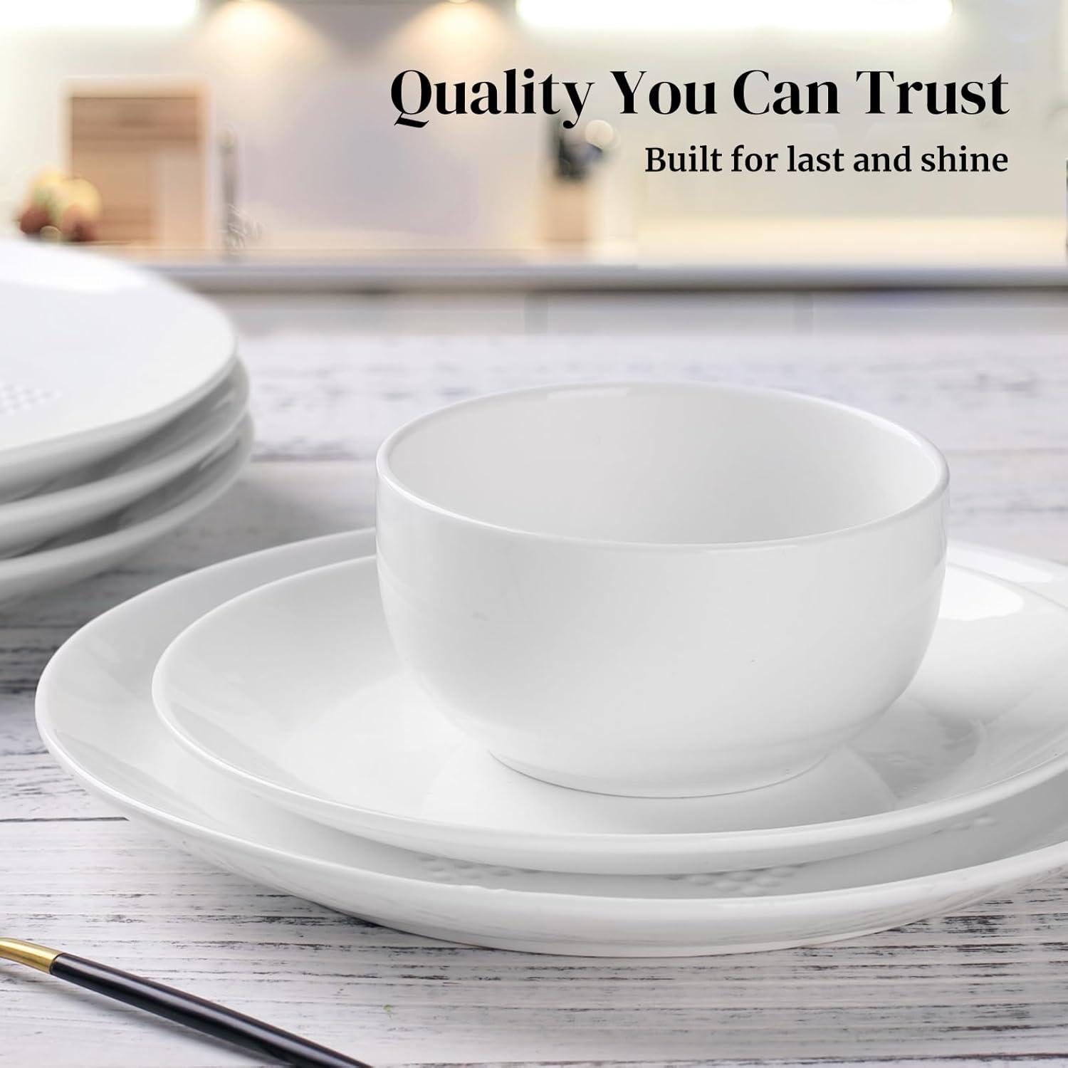 DOWAN 10 OZ Ice Cream Bowls - 4.25" Ceramic Dessert Bowl Set of 6 - Porcelain Small Bowls, Bouillon Cups for Side Dishes, Ice Cream, Oatmeal, Fruit, Portion Control - Dishwasher Microwave Safe