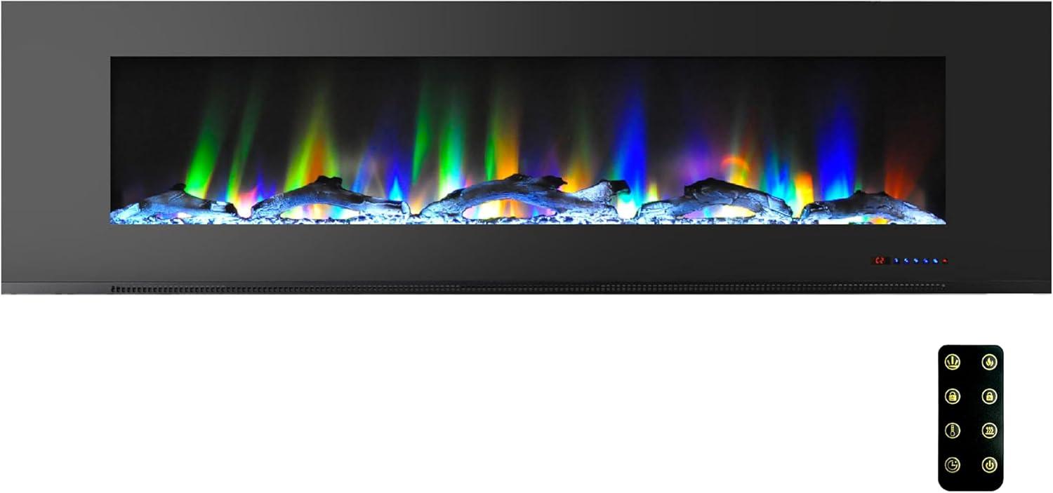 Cambridge Cambridge Wall Mount Electric Fireplace Heater with Remote Control for Indoor Use in Living Room, Bedroom, Home Office