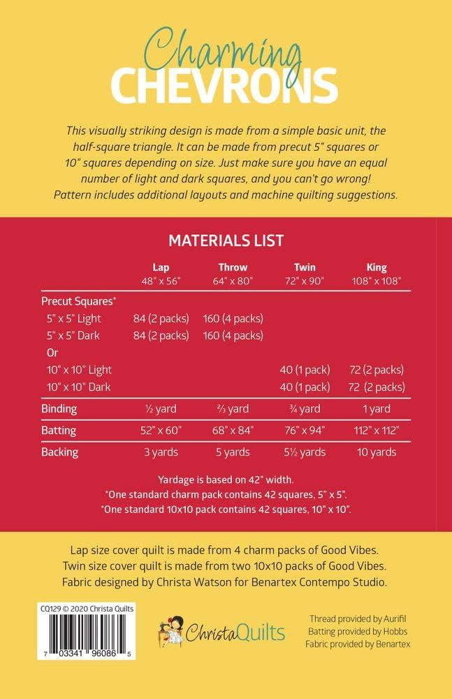 Christa Quilts Charming Chevrons Quilt Pattern, None