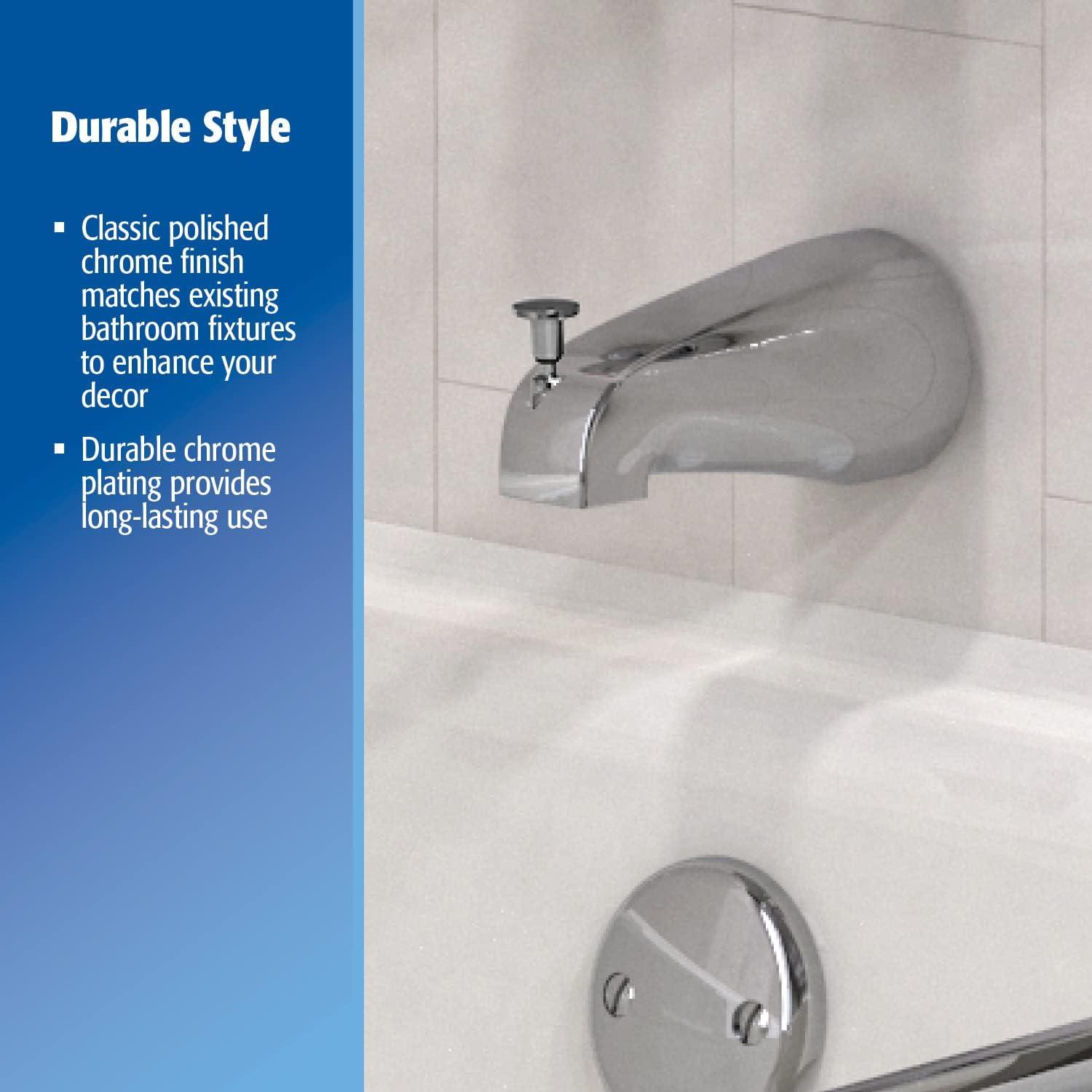 Keeney PP825-35 Universal Tub Spout with Front Diverter, Polished Chrome