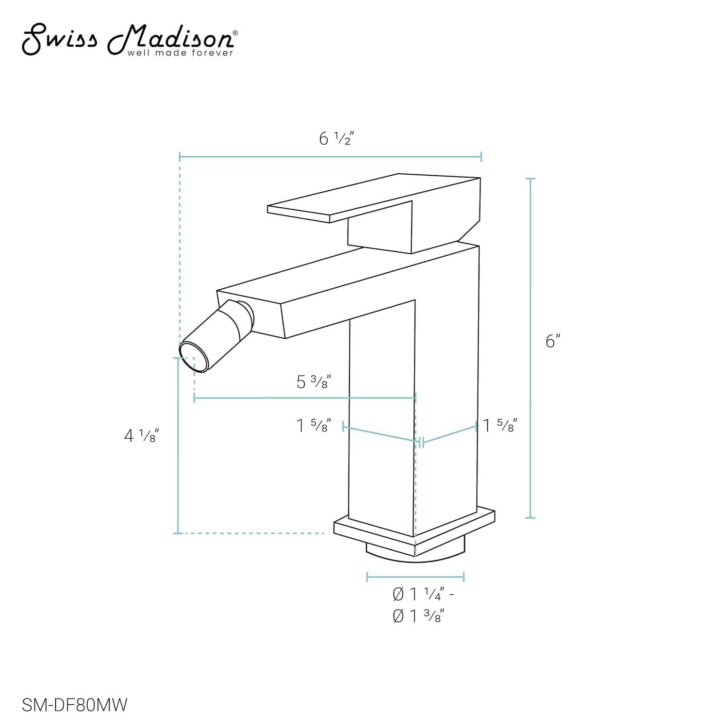 Swiss Madison Concorde Bidet Faucet in Matte White SM-DF80MW