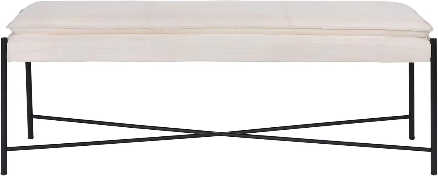 Kara Cushioned X Bench - Light Beige/Black - Safavieh