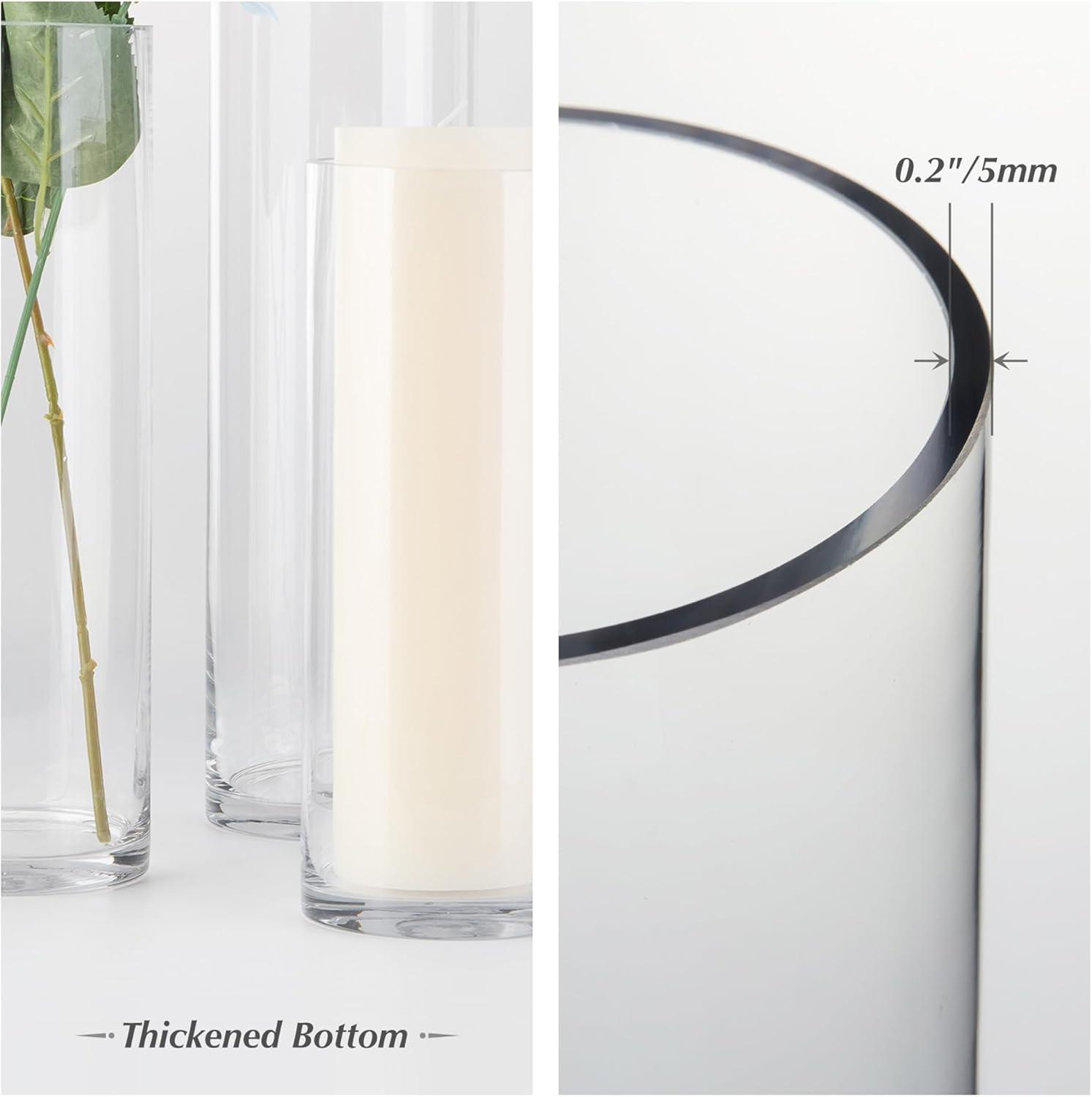 Tall Clear Glass Cylinder Vase for Floral Arrangements, 28"