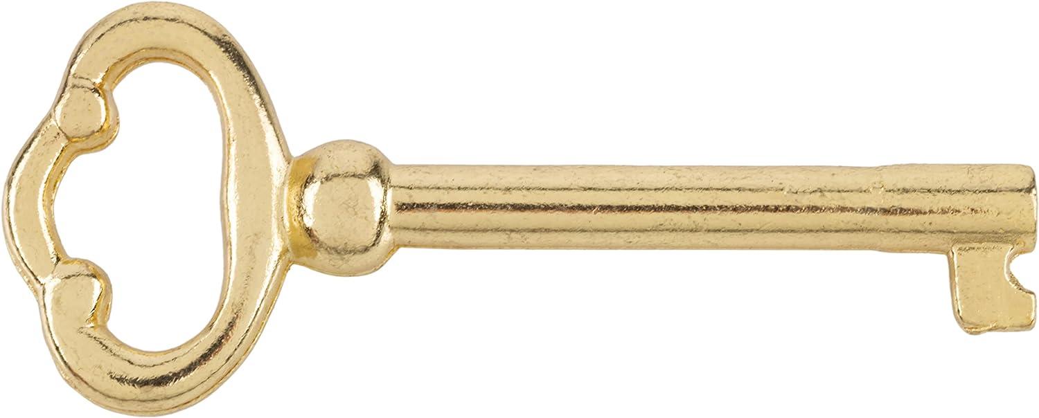 Brass Plated Hollow Barrel Skeleton Key for Antique Furniture