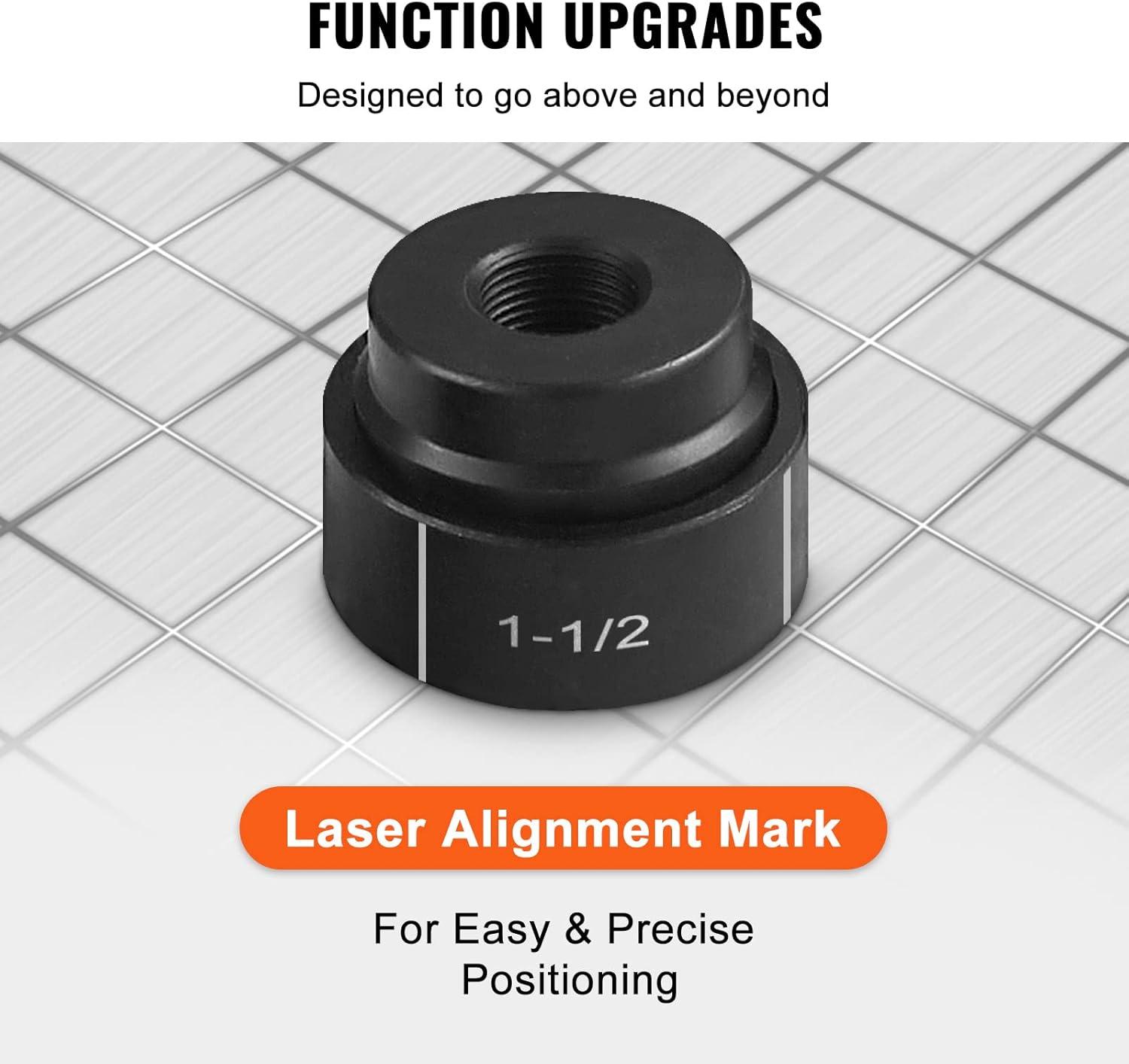 VEVOR Hydraulic Knockout Punch Kit, 10 Ton 1/2" to 2" Conduit Hole Cutter Set, KO Tool Kits with Puncher 6 Piece, Metal Sheet Driver Tools, Yellow
