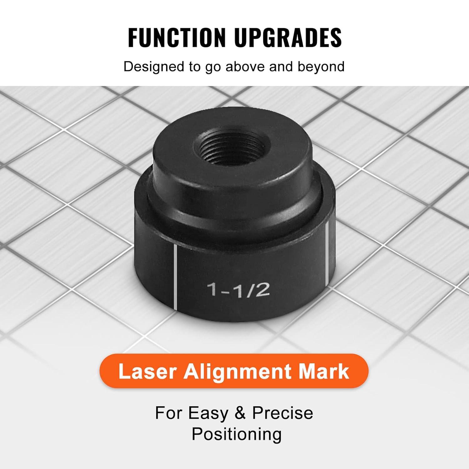 VEVOR Hydraulic Knockout Punch Kit, 10 Ton 1/2" to 2" Conduit Hole Cutter Set, KO Tool Kits with Puncher 6 Piece, Metal Sheet Driver Tools, Yellow