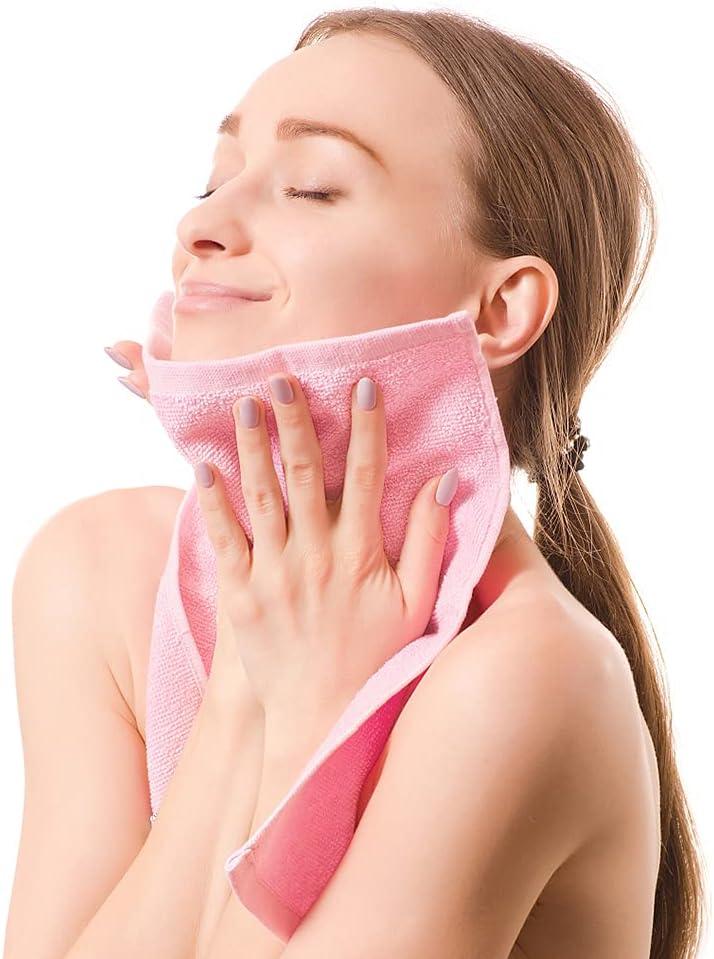 Fymlhomi Bamboo Washcloths Towel Set 10 Pack Baby Wash Cloth for Bathroom-Hotel-Spa-Kitchen Multi-Purpose Fingertip Towels and Face Cloths 10'' x 10''