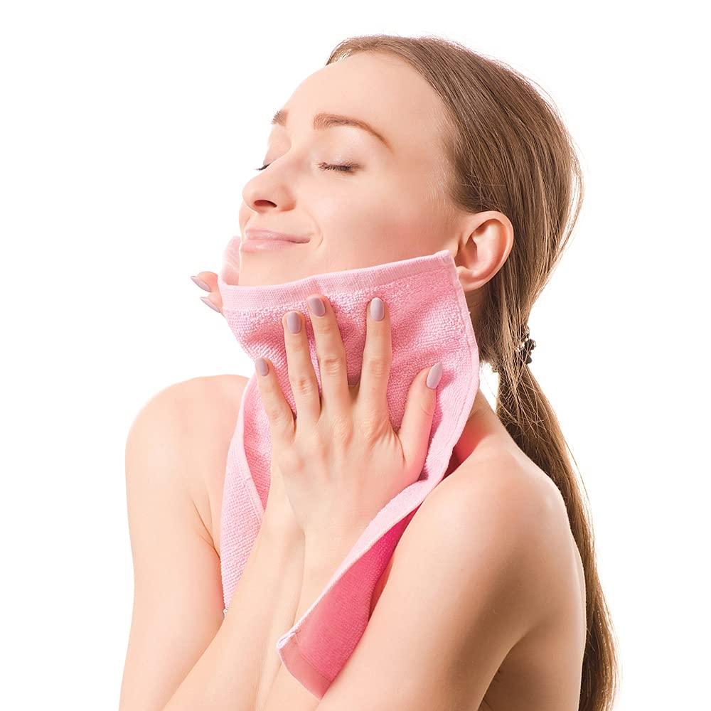 Fymlhomi Bamboo Washcloths Towel Set 10 Pack Baby Wash Cloth for Bathroom-Hotel-Spa-Kitchen Multi-Purpose Fingertip Towels and Face Cloths 10'' x 10''