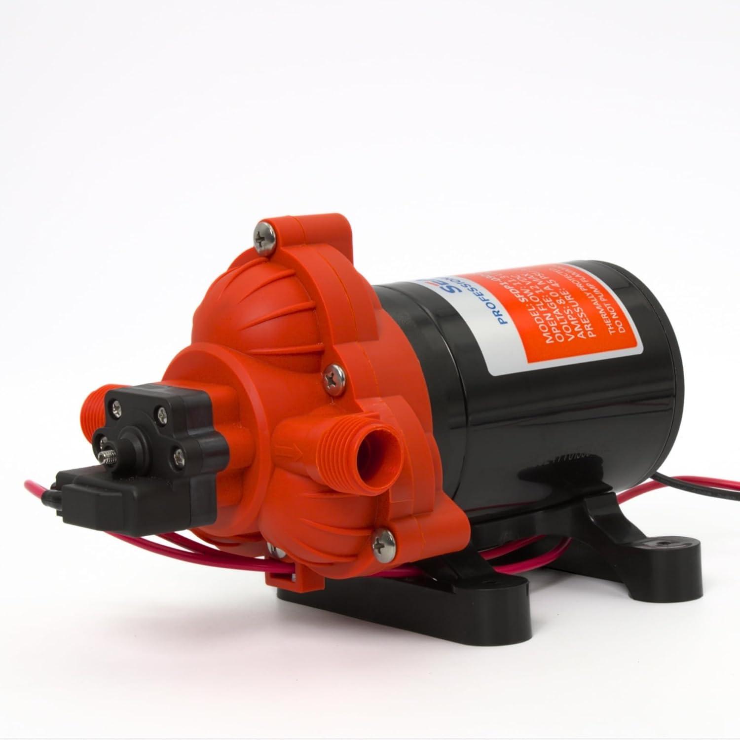 SEAFLO 123ABC, 3.0A, 12V, Orange and White, Diaphragm Self Priming Water Transfer Pump, 3.0 GPM