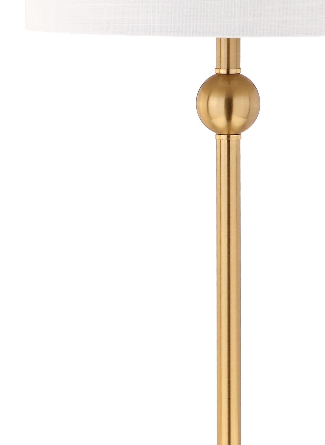 JONATHAN Y JYL2010A-SET2 Set of 2 Table Lamps Hollis 34" Metal LED Table Lamp Modern Contemporary Glam Bedside Desk Nightstand Lamp for Bedroom Living Room Office College Bookcase, Brass