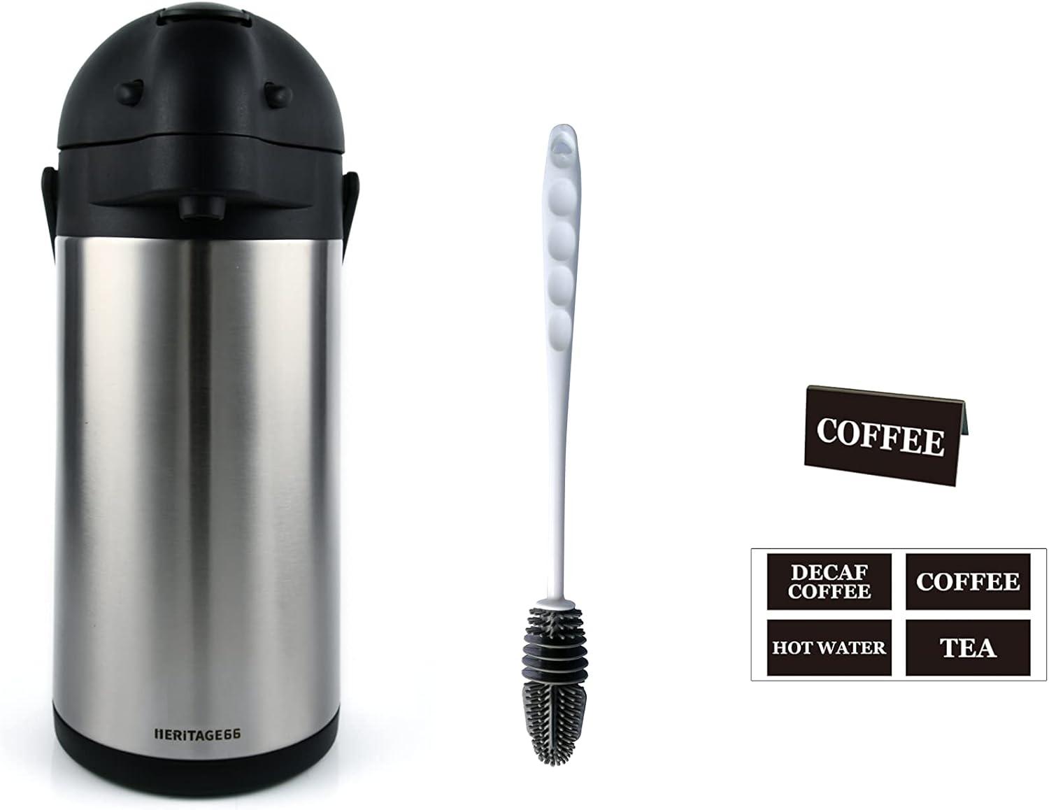 Stack man Thermal Coffee Carafe -Triple Wall Vacuum Insulated Flask- Thermos Keeping Beverages Hot For 12 Hours /24 Hours Cold Tea, Water, And Coffee Dispenser (3 Liter / 101 Oz) | Wayfair