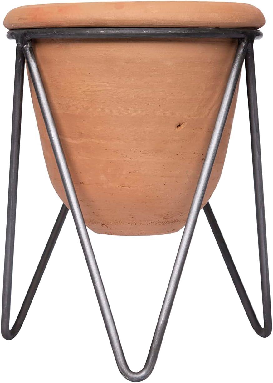 Terracotta Planter with Metal Stand