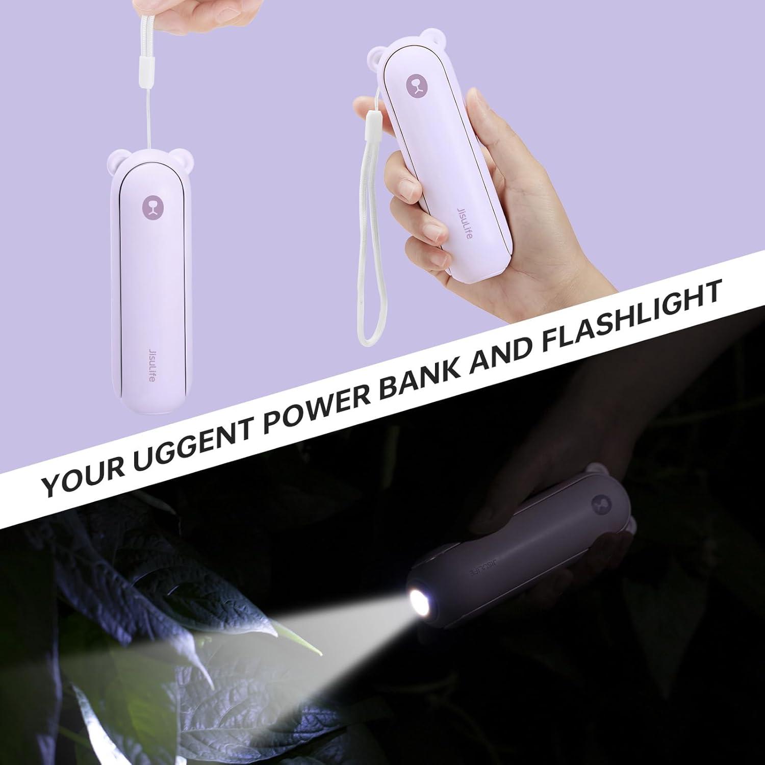 JISULIFE Handheld Mini Fan, 3-in-1 Hand Fan and Portable USB Rechargeable Pocket Fan - Pink: Personal Handheld, Battery Powered