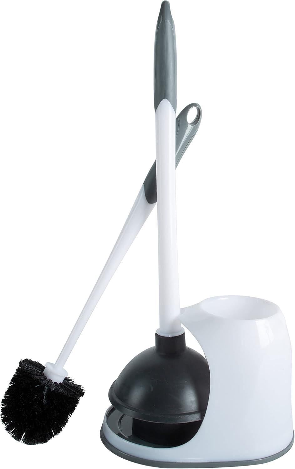 Bath Bliss 2-in-1 Bowl Brush & Plunger White