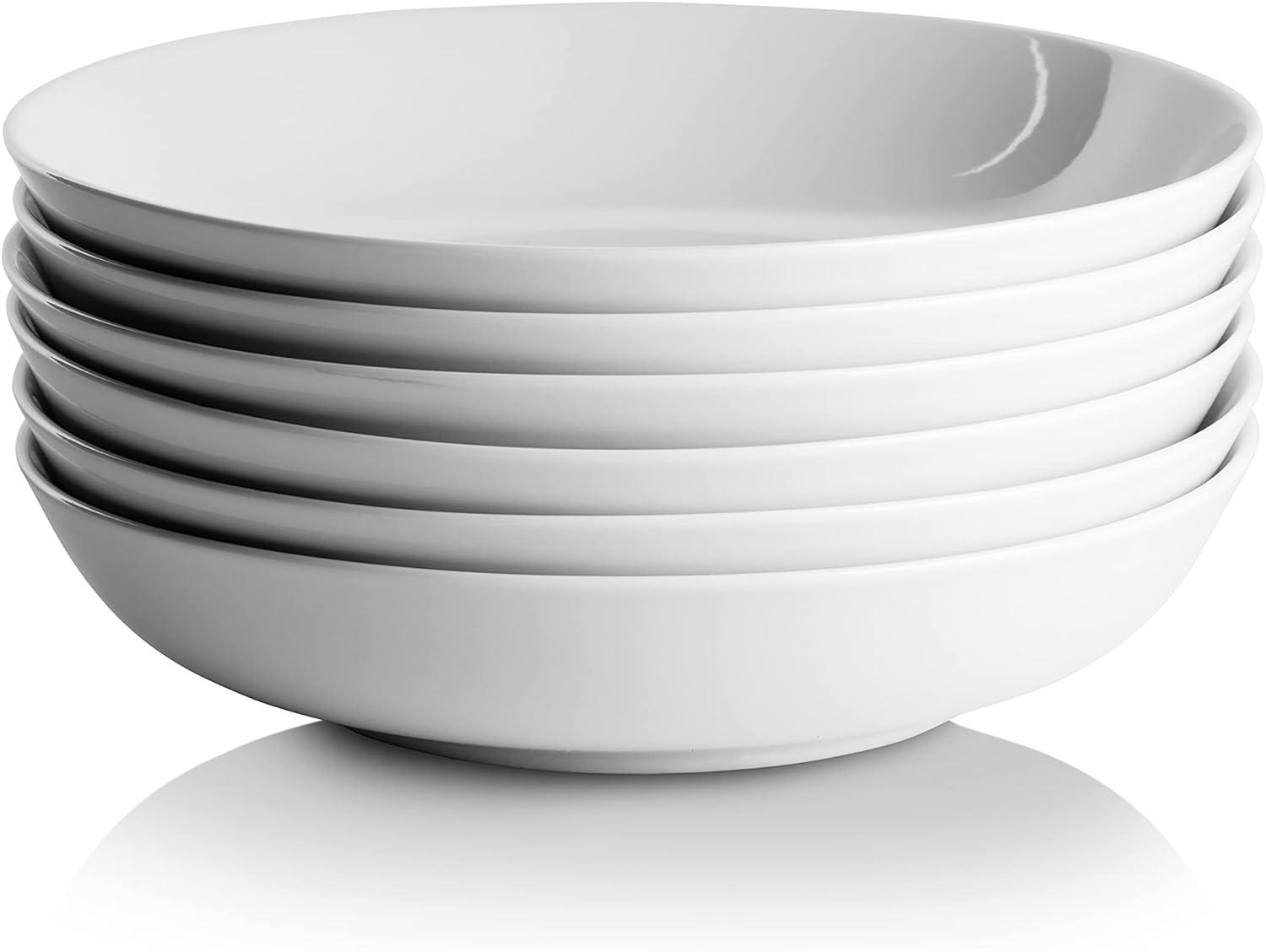 10 Strawberry Street Simply White 36 Oz Pasta/Dinner Bowl, Set of 6