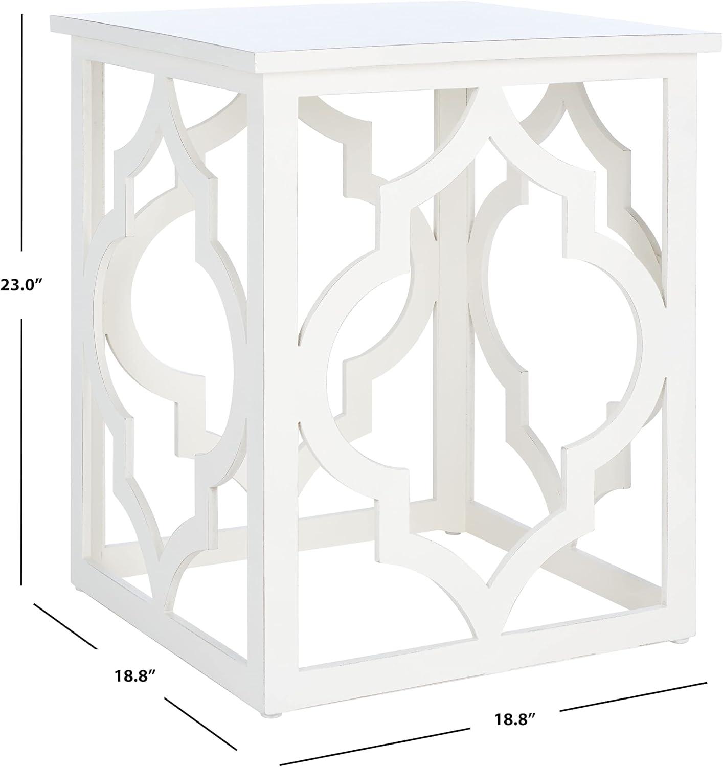 SAFAVIEH Milo Trellis Bohemian Cream Rectangle End Table (18.8 in. W x 18.8 in. D x 23 in. H)