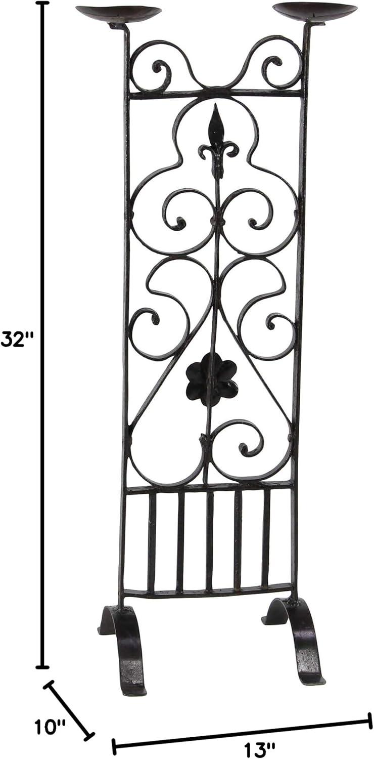 Black Iron Scrollwork 32" Traditional Candelabra