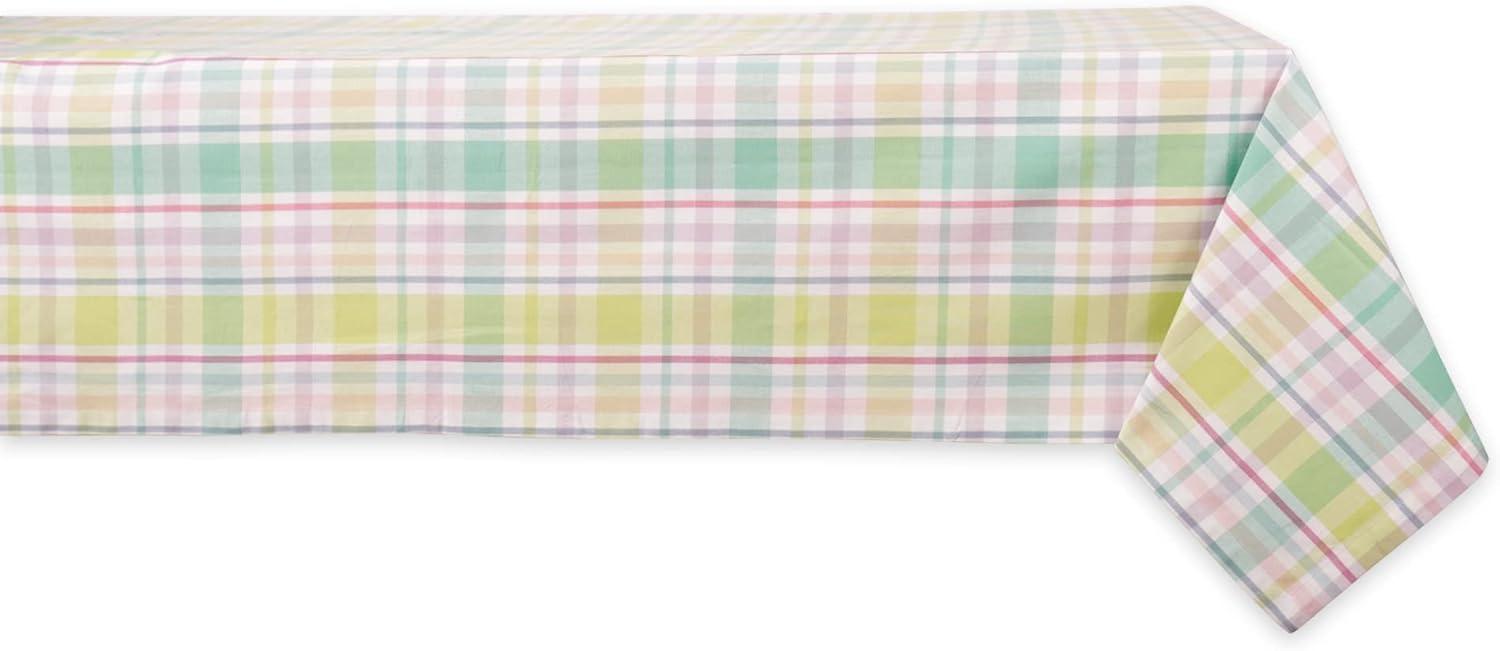 Spring Plaid Cotton Rectangular Tablecloth 60x84 Inch