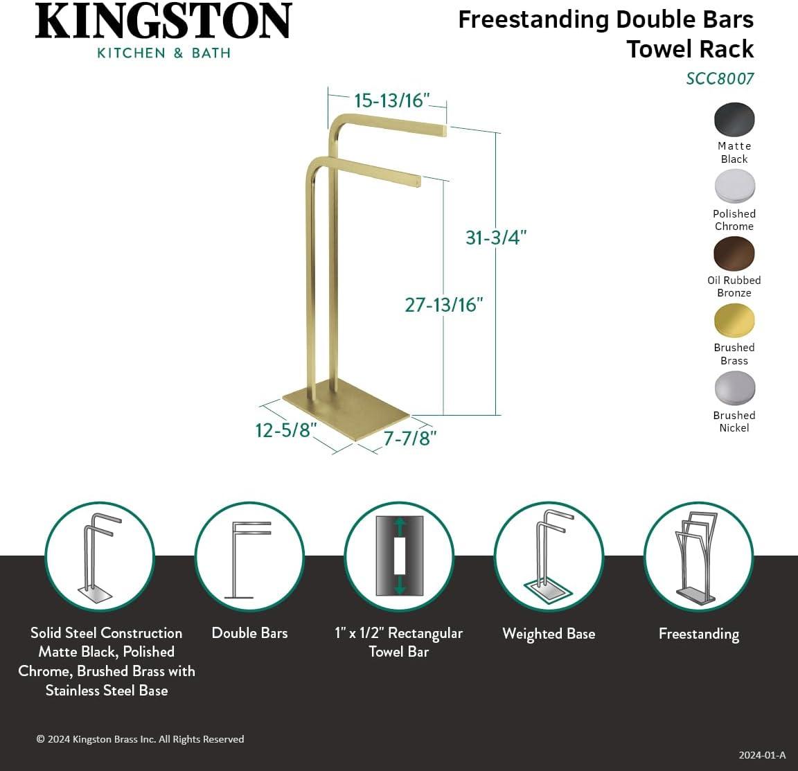 Kingston Brass SCC8000 Kingston Brass Edenscape Freestanding Dual Towel Rack