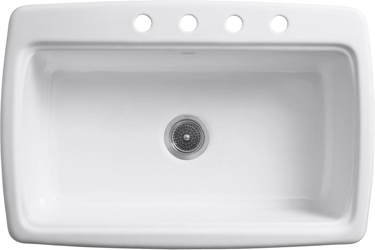 Kohler Cape Dory® 33" L x 22" W x 9-5/8" Top-Mount Single-Bowl Kitchen Sink K-5863-4-96