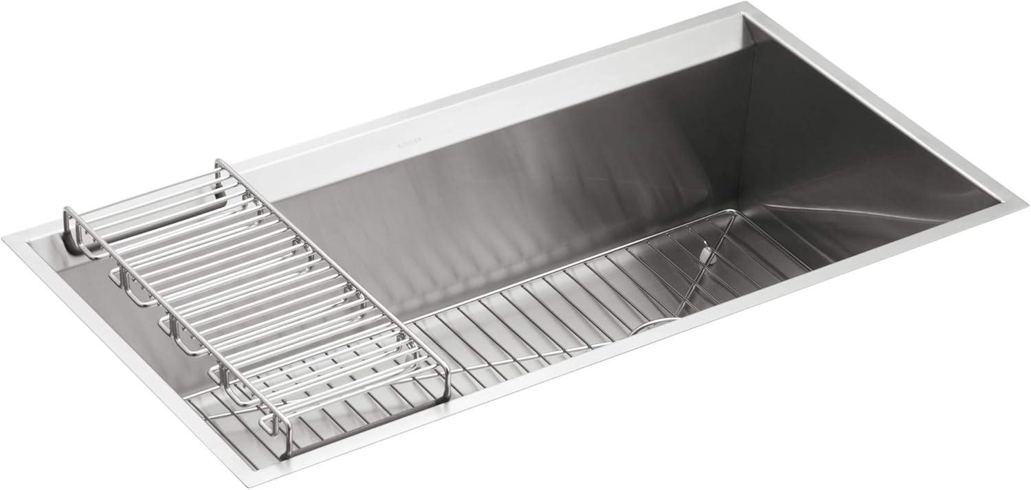 33" Satin Stainless Steel Undermount Single Bowl Kitchen Sink