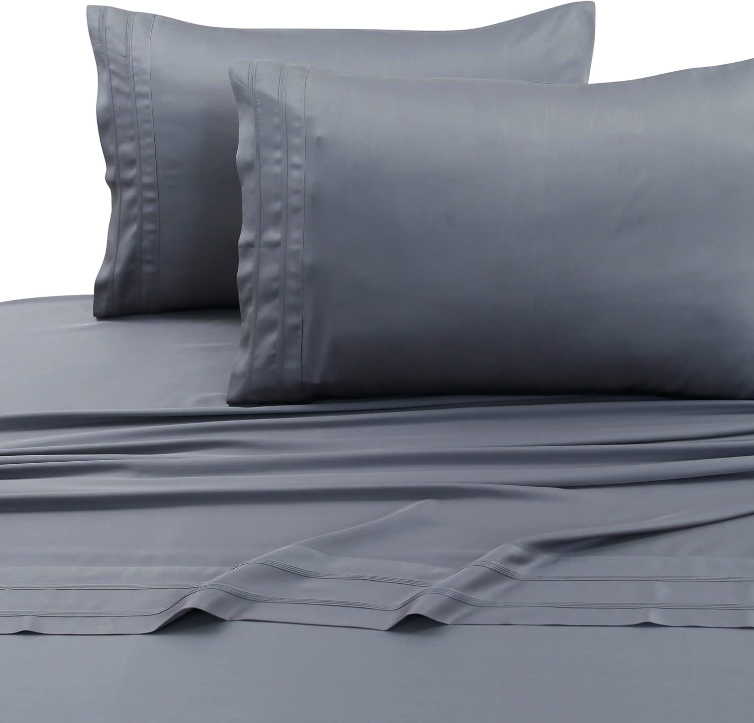 Steel Grey Rayon from Bamboo Sateen Standard Pillowcase Set