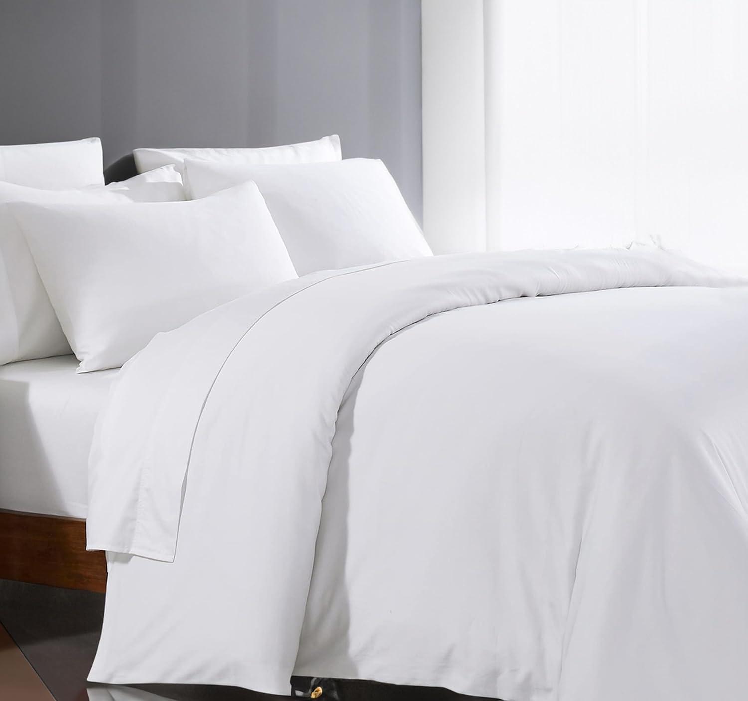 White Egyptian Cotton 1000 Thread Count Queen Duvet Cover Set