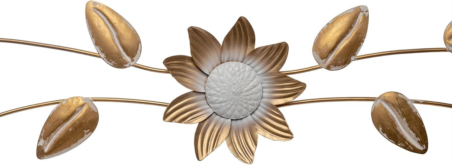 Keyes Gold and White Floral Metal Wall Art, 39.5 in