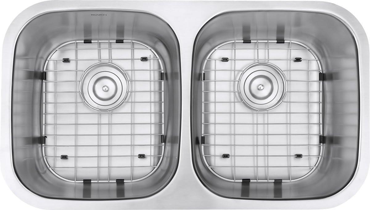 Ruvati 32-inch Undermount 50/50 Double Bowl 16 Gauge Stainless Steel Kitchen Sink